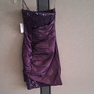 Elegant Purple Sequin Prom Dress